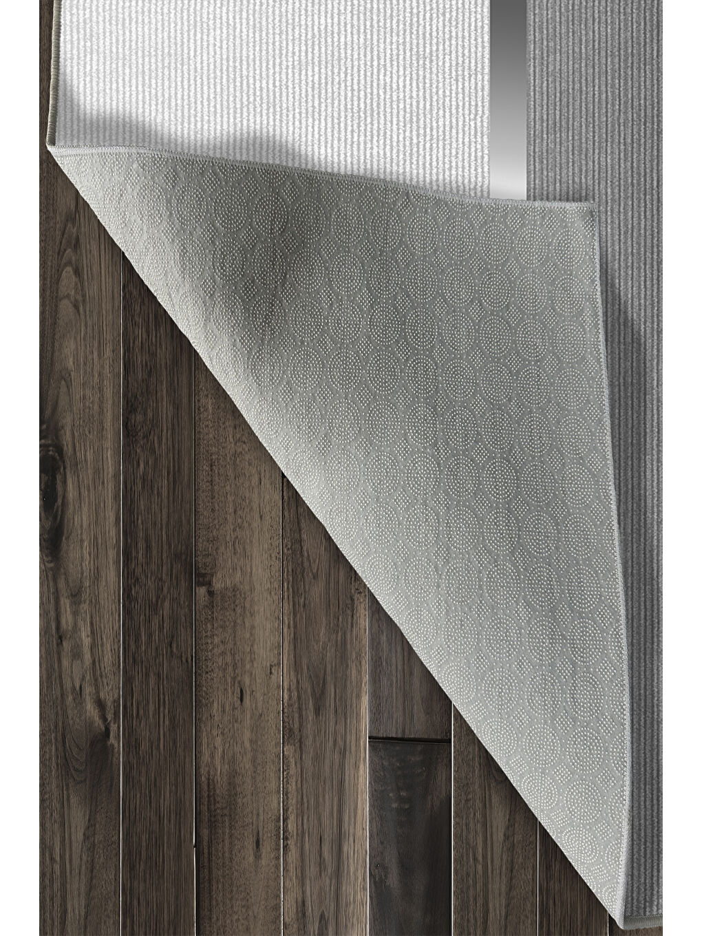 Gri Dekoratif Özel Tasarım Yıkanabilir İnce Kaymaz Tabanlı Modern Halı KECE FR45-4