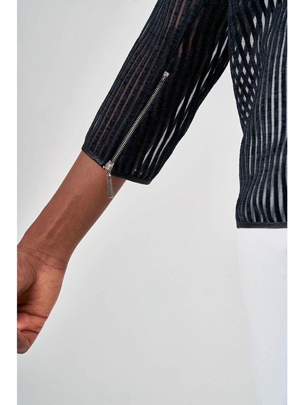 File Dokulu Siyah Ceket-4