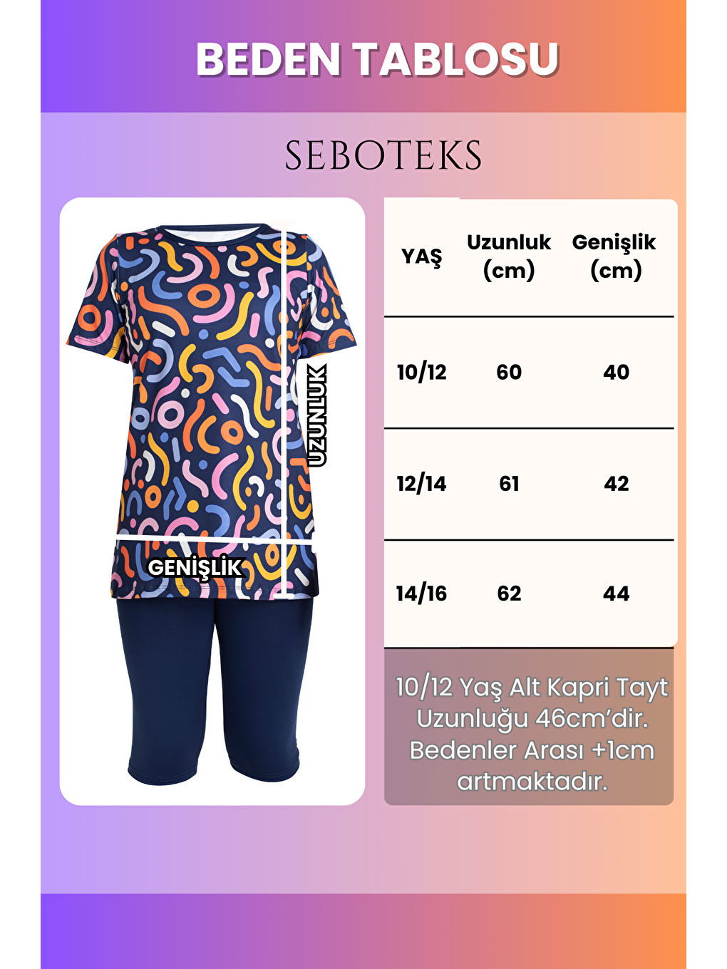 Lacivert Kısa Kollu Taytlı Kız Çocuk Mayo 35102-4