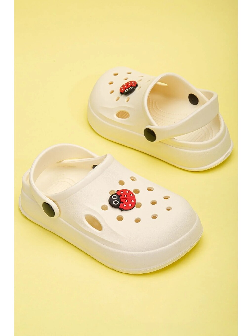 Ekru Unisex Çocuk Figürlü Sticker Sandalet-terlik-1