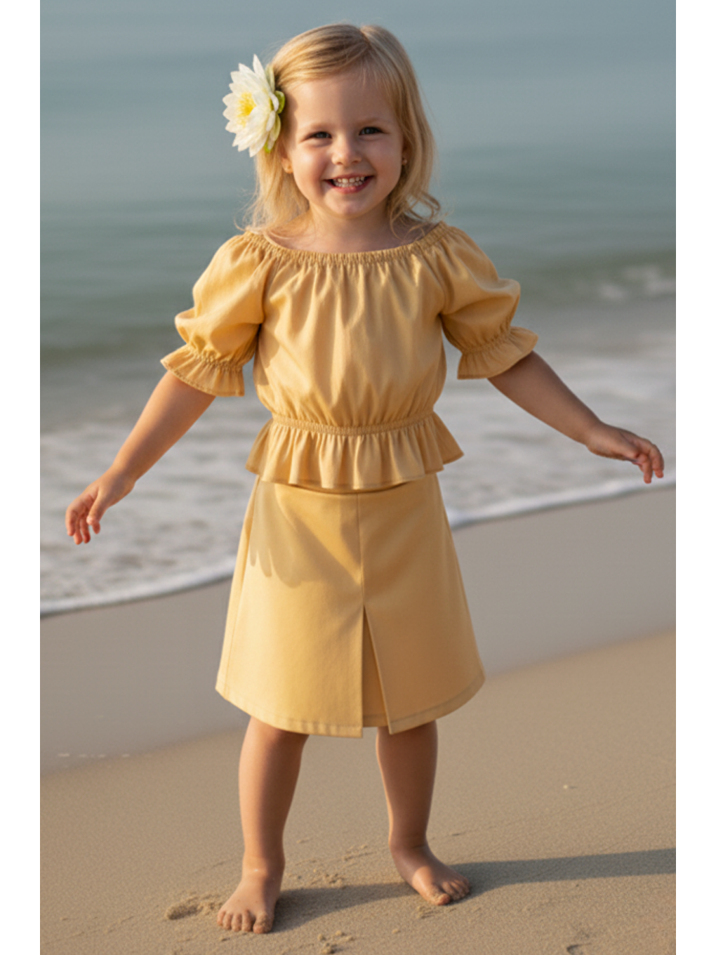 Sarı Kız Çocuk Alina Madonna Gold Etek Bluz Takım-5