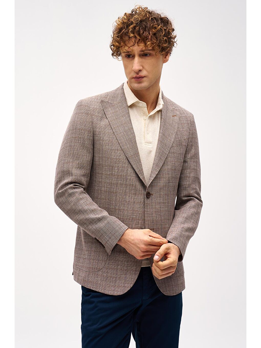 Kahverengi Erkek Kahve  / Rahat Kalıp Geniş Kırlangıç Ceket