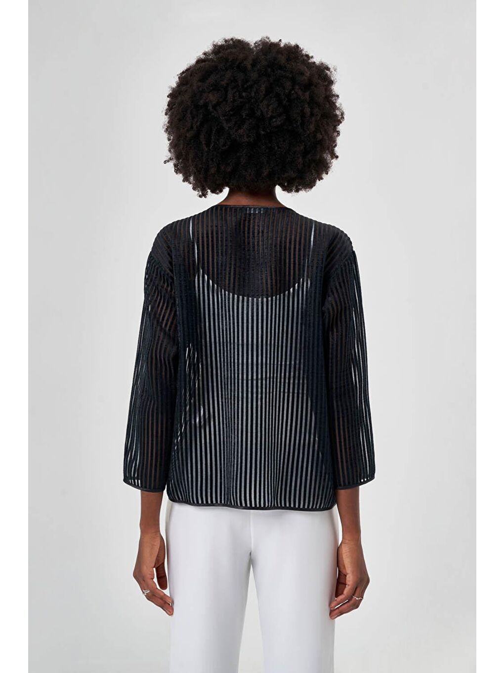 File Dokulu Siyah Ceket-5