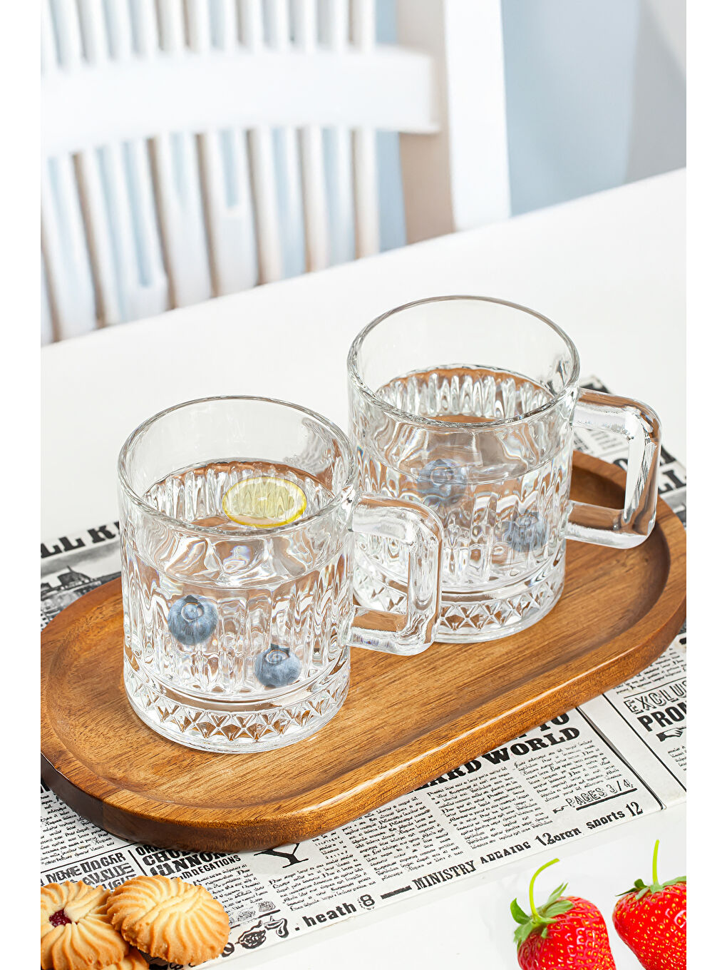 Renksiz 9200 Oslo 6'lı Cam Kulplu Kupa Seti - Çay Kahve Fincan Kupa Takımı 200 cc