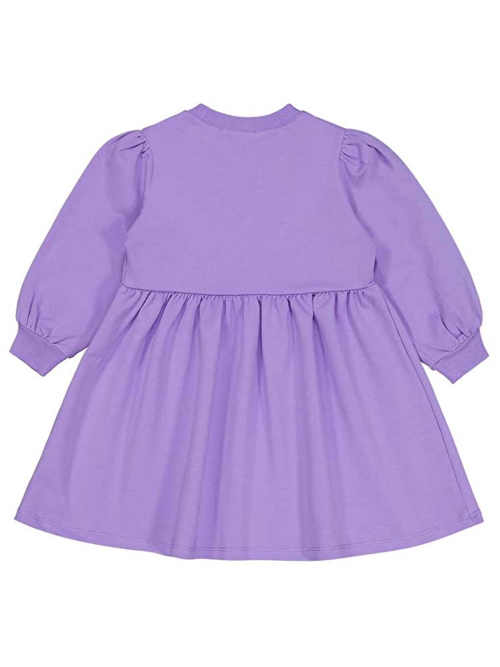 Mor Girls Kalp Nakışlı 2-5 Yaş Elbise-1