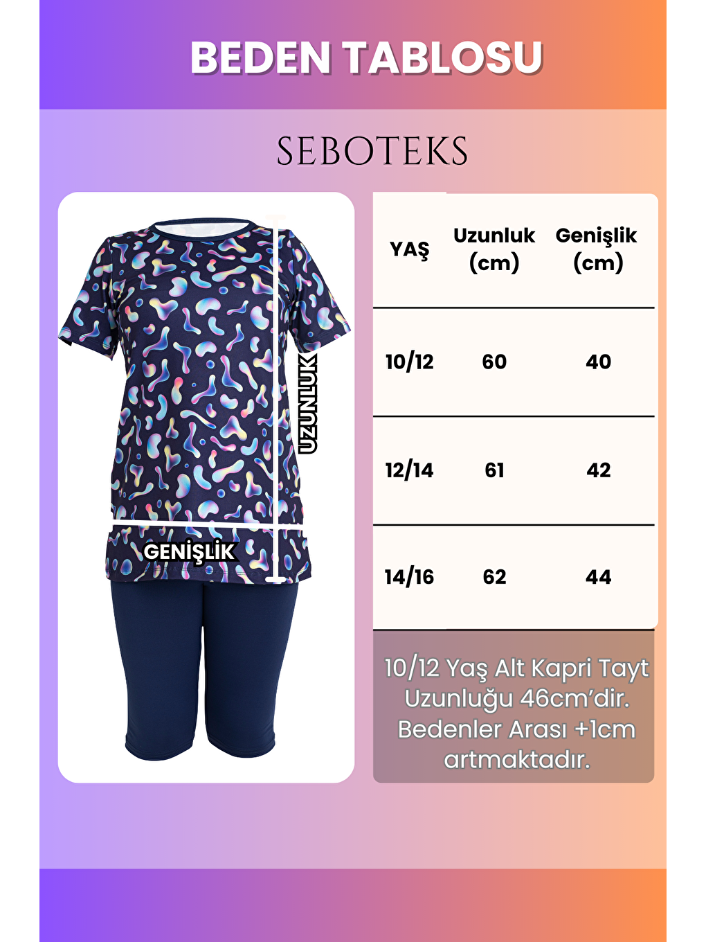 Lacivert Kısa Kollu Taytlı Kız Çocuk Mayo 35108-4