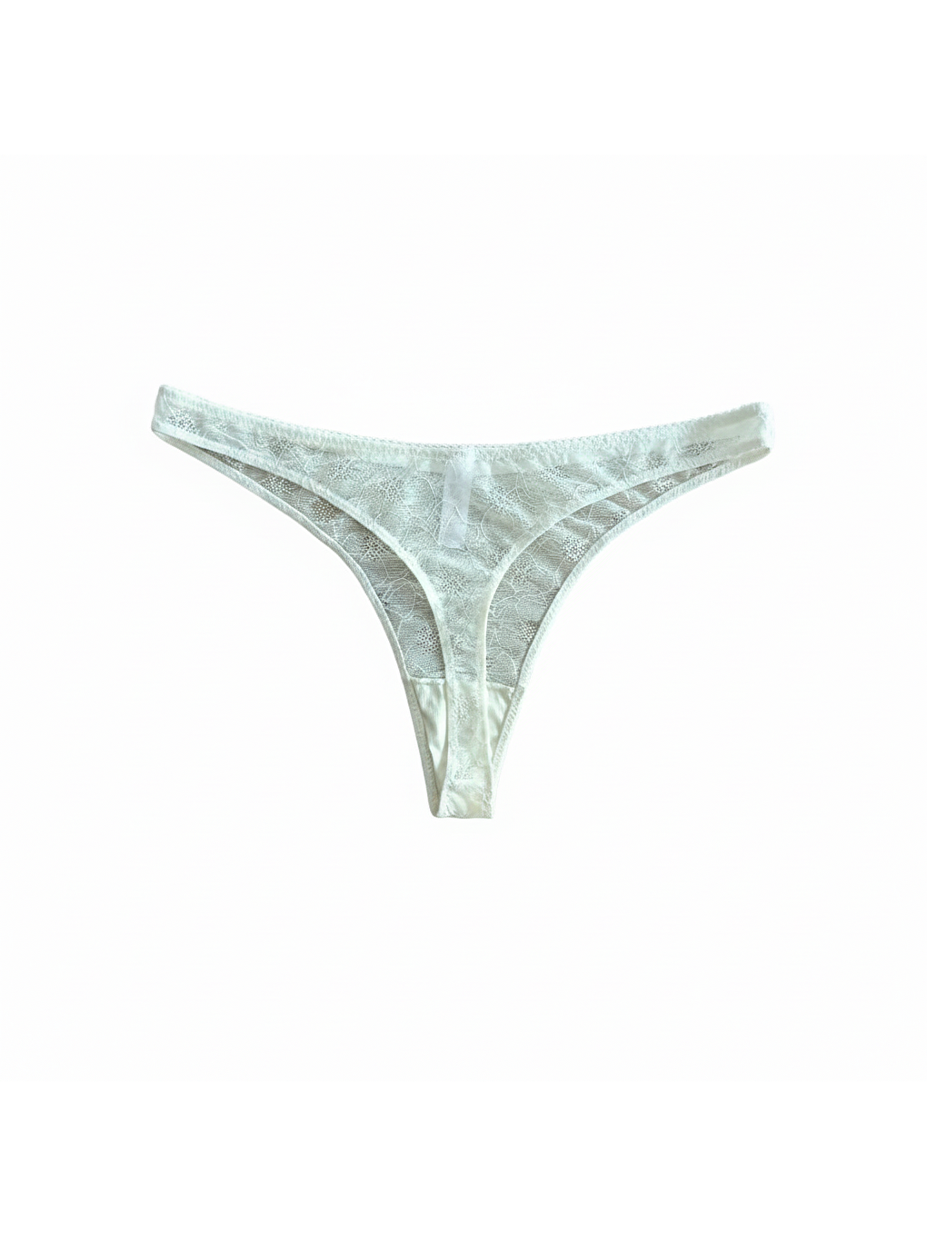 Ekru Kadın Dantelli Transparan String Bb2073-1