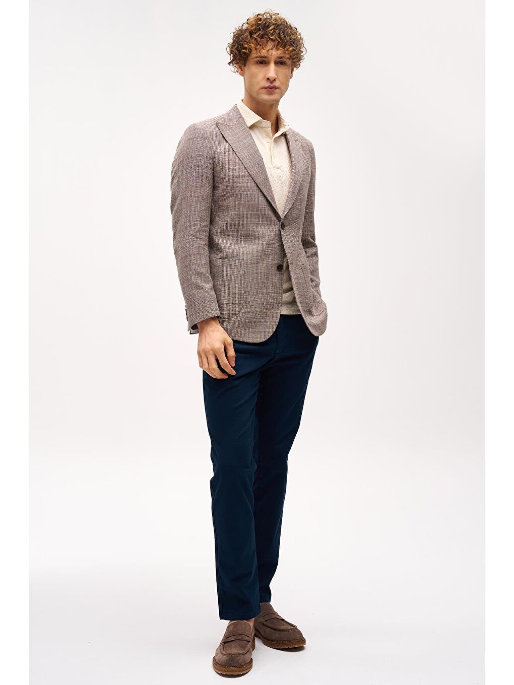 Kahverengi Erkek Kahve  / Rahat Kalıp Geniş Kırlangıç Ceket-2