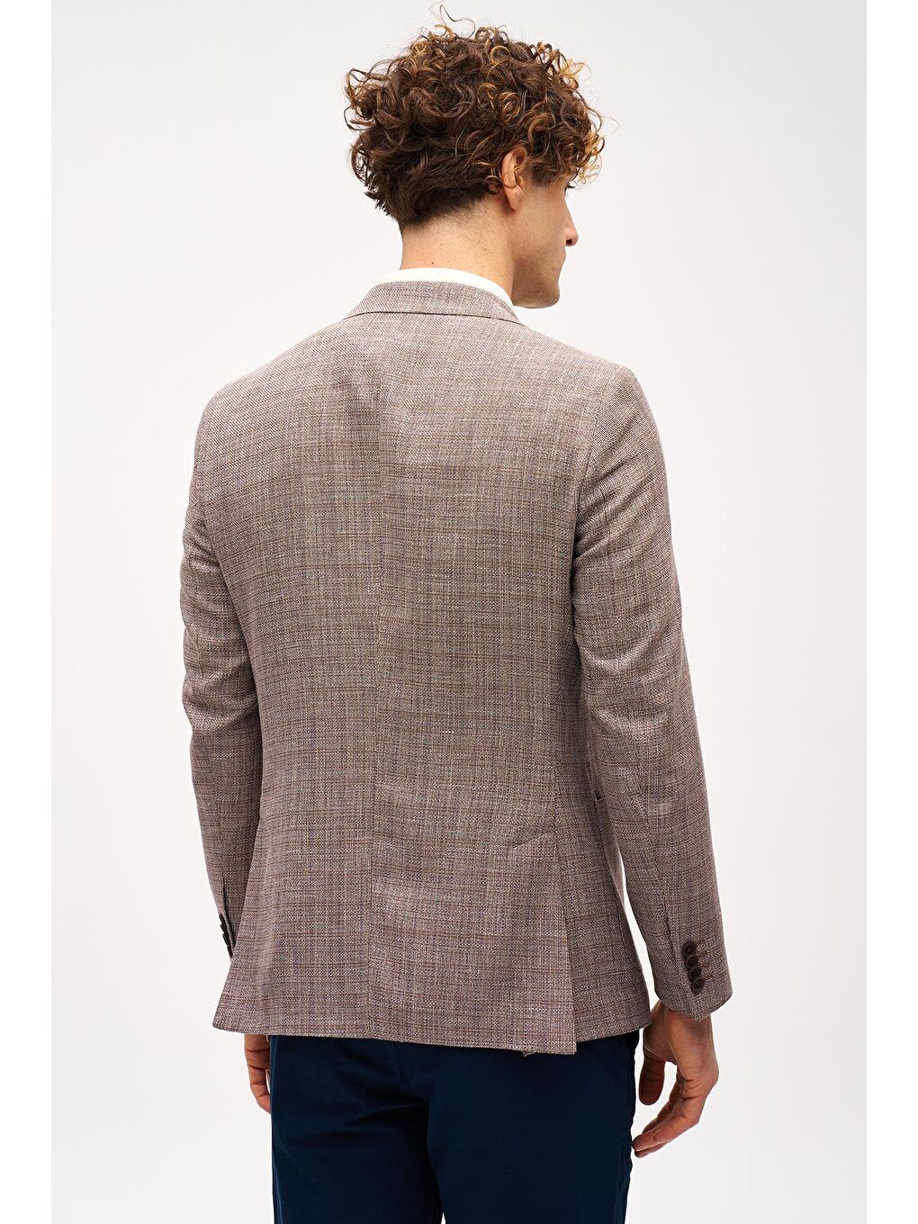 Kahverengi Erkek Kahve  / Rahat Kalıp Geniş Kırlangıç Ceket-3