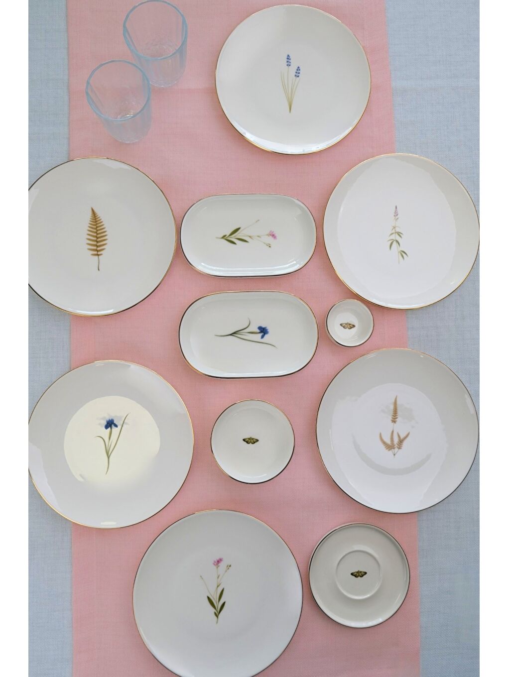 Beyaz Porselen Natura Karma Altın Yaldız Kahvaltı Takımı 6 Kişilik 20 Parça