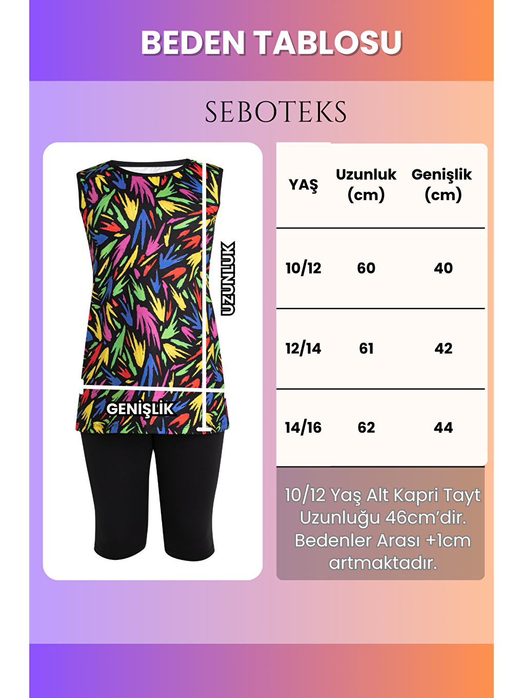 Siyah Kolsuz Taytlı Kız Çocuk Mayo SB3504-4