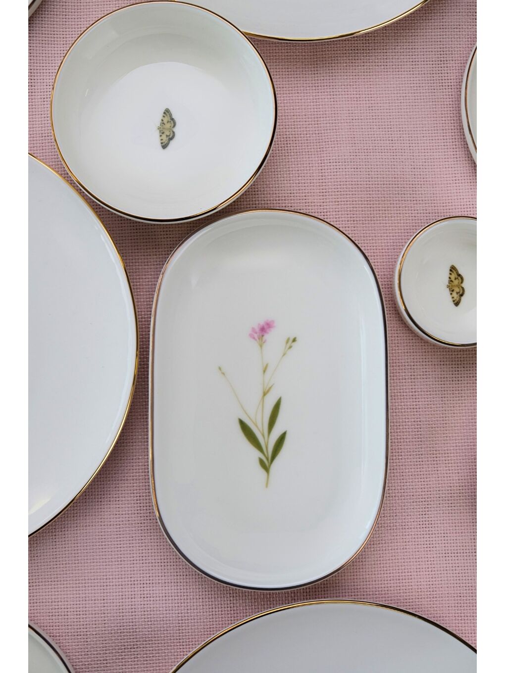 Beyaz Porselen Natura Karma Altın Yaldız Kahvaltı Takımı 6 Kişilik 20 Parça-5