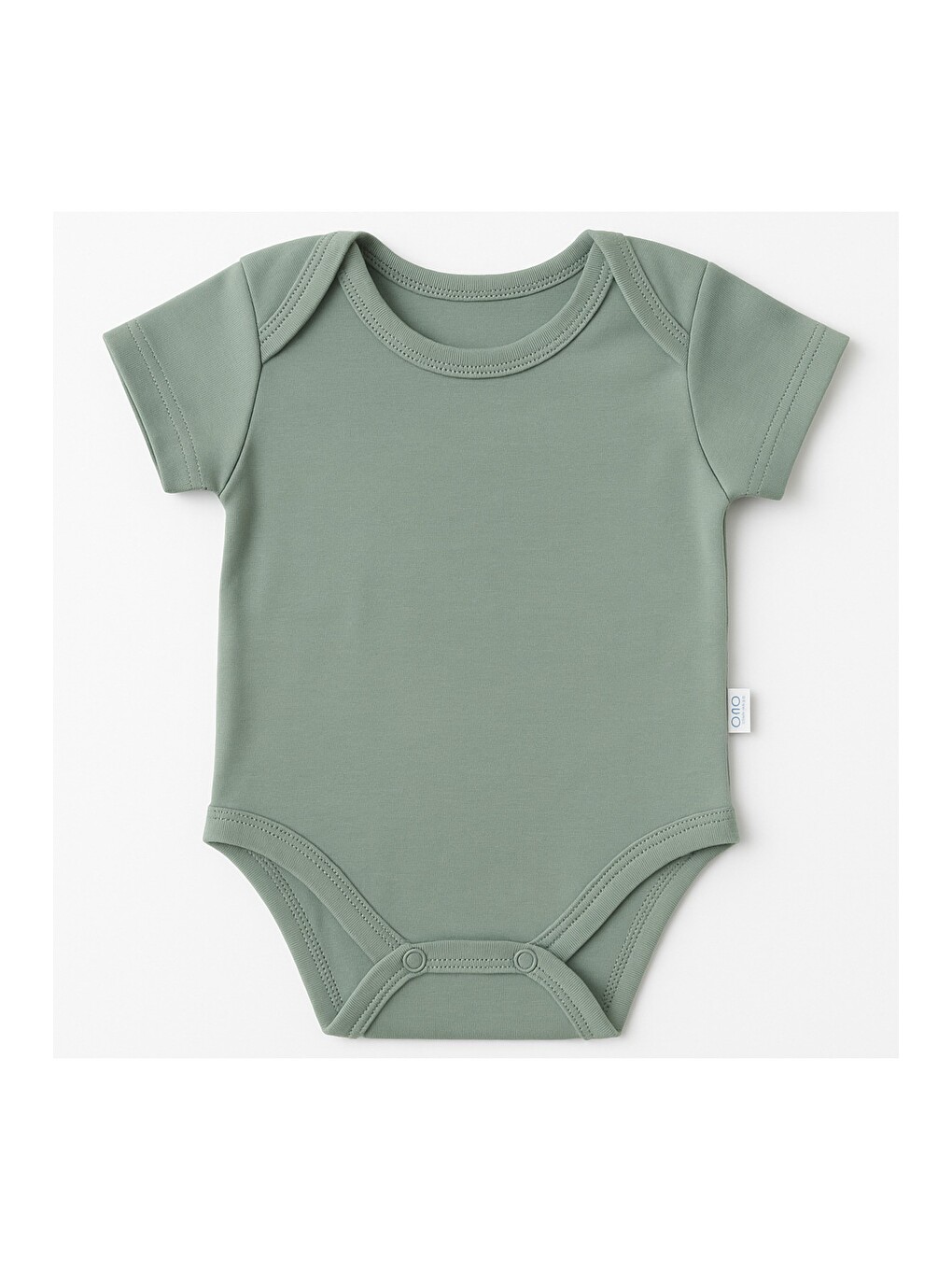 Yeşil Unisex Bebek Organik Pamuklu Çıtçıtlı Kısa Kollu Zıbın Body 0-12 Ay