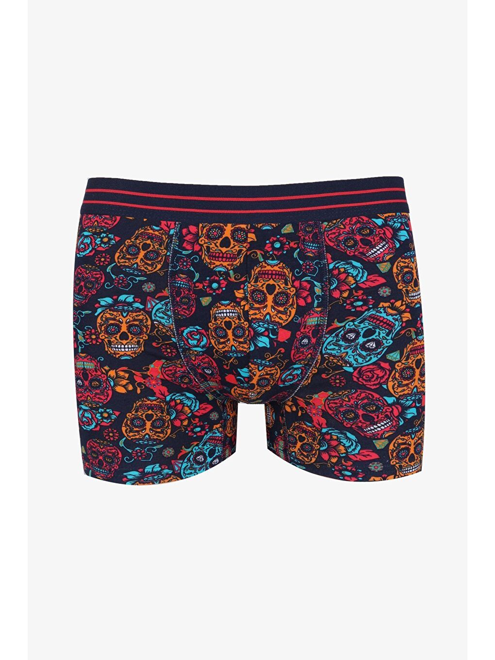 Turuncu Erkek Tekli Pamuklu Boxer