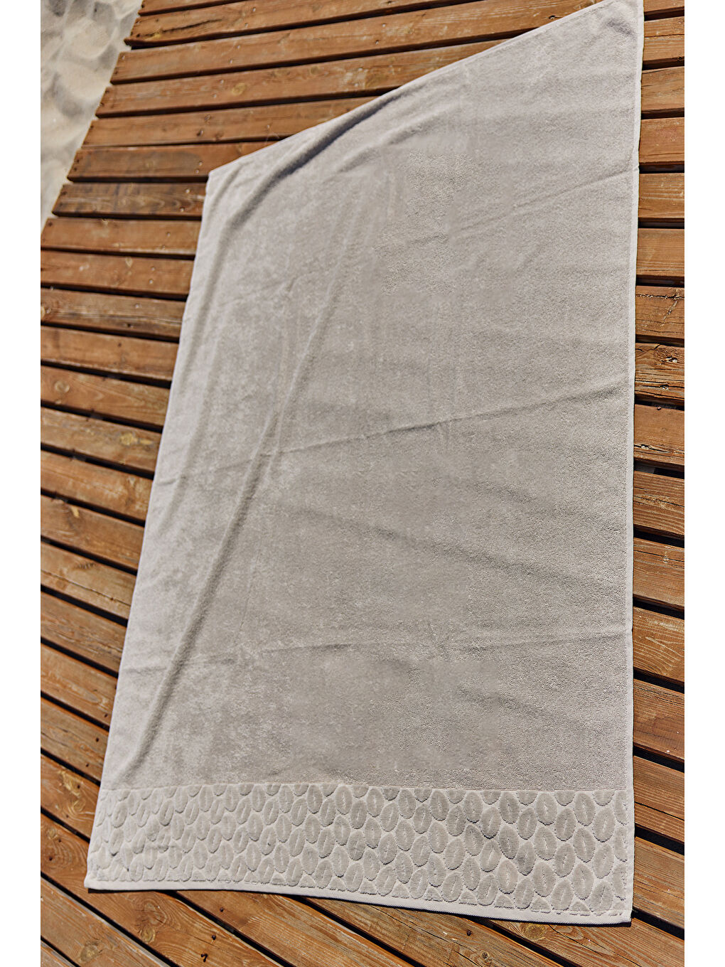 Bej Pamuklu Deniz Havuz Plaj Banyo Havlusu 01 Vizon-1