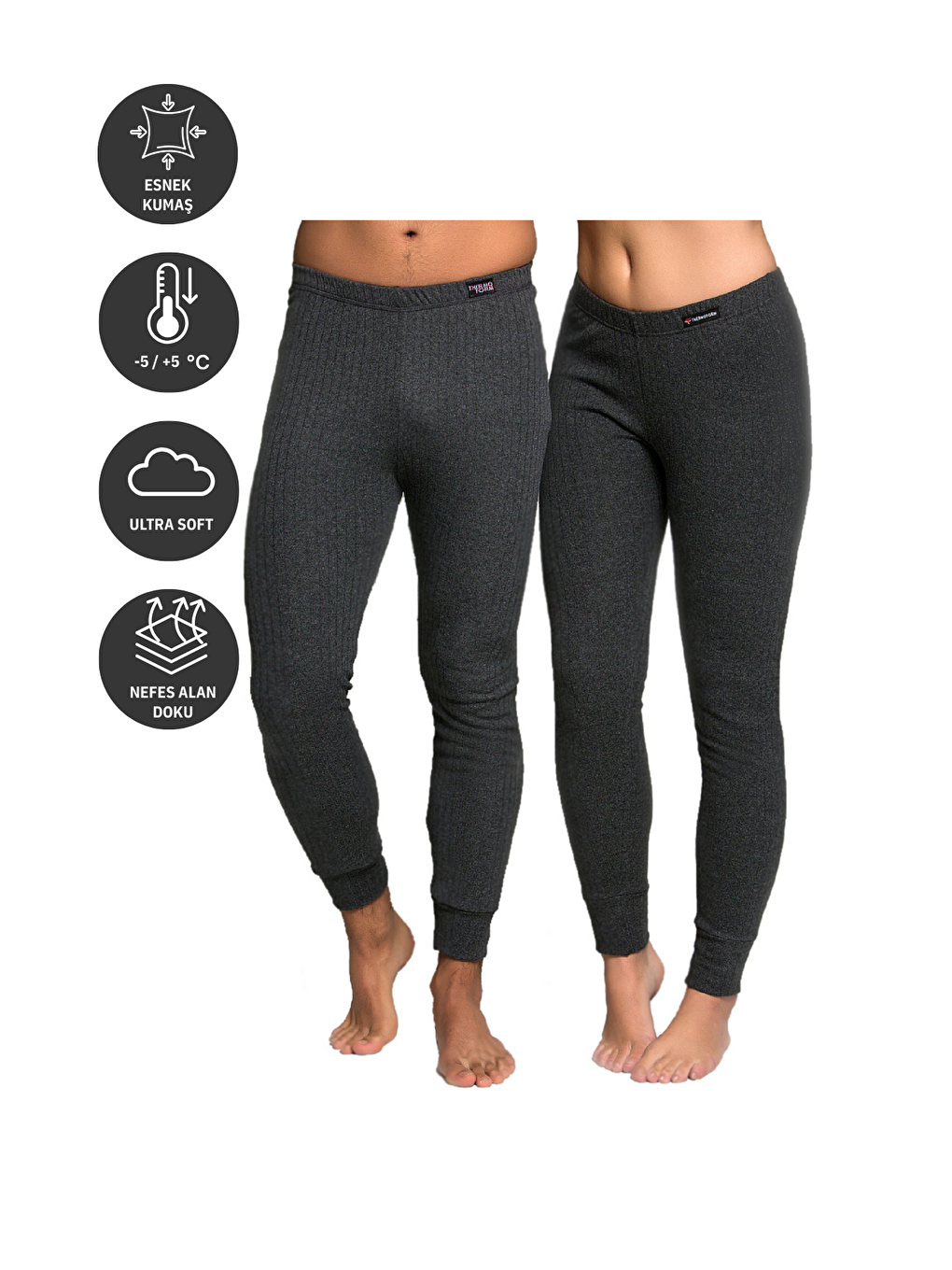 Ekru Soft Unisex Termal Alt İçlik ANTRASiT-1