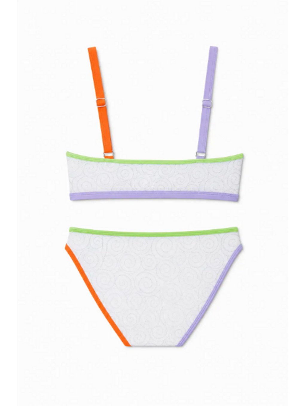Renkli Biyeli Bikini Takım 3279 Beyaz-1