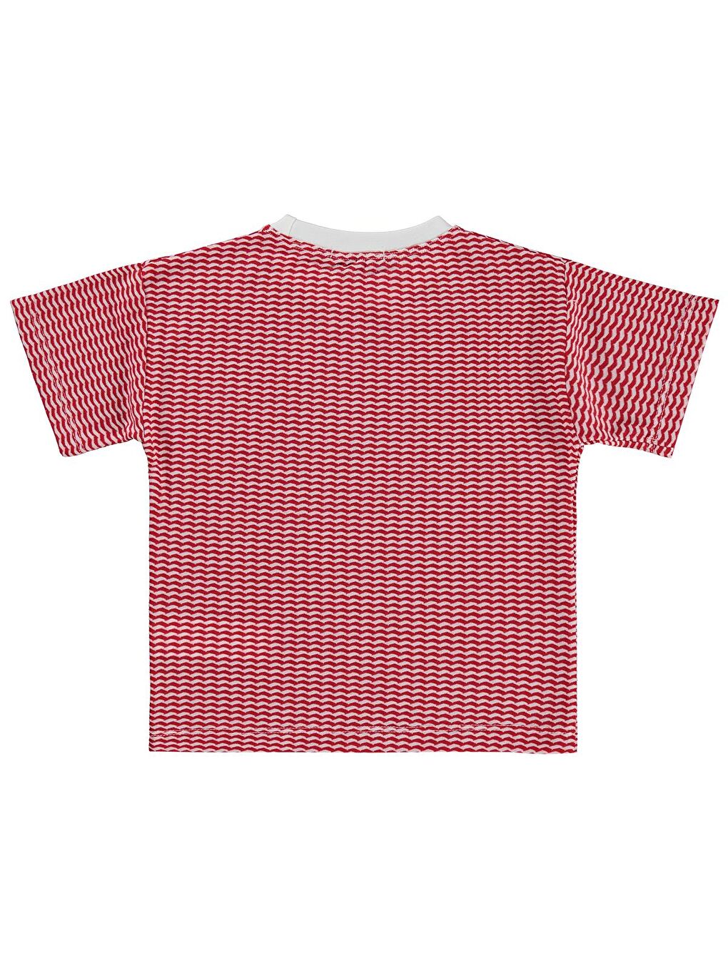 Boys Yatay Dalgalı Çizgili 2-5 Yaş Tişört - Kırmızı 2-3 Yaş-1