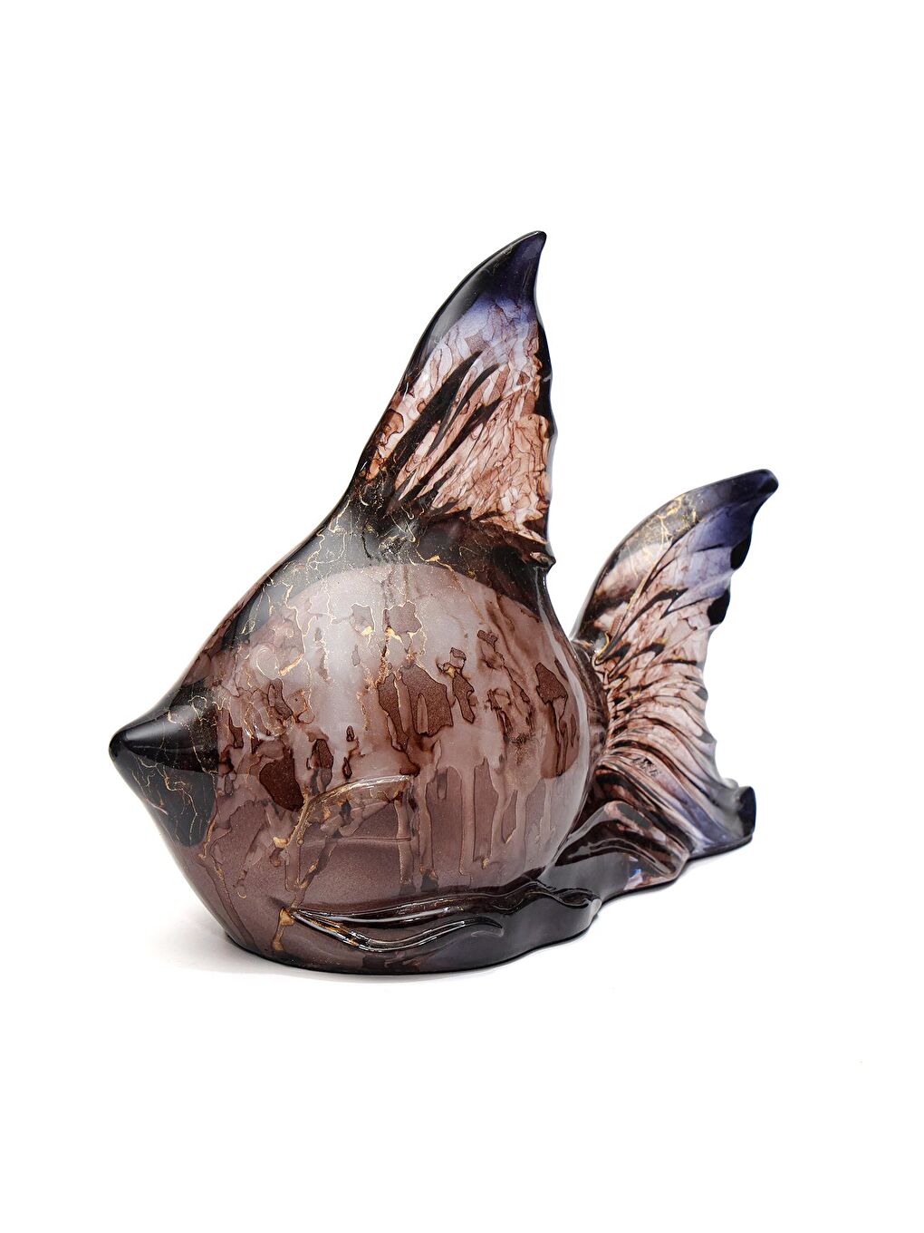 Dekoratif Ocean Art Kahverengi Balık Heykeli (23 cm)-1