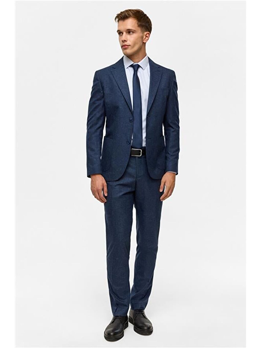 Lacivert Slim Desenli Mono Yaka 6 Drop Takım Elbise-11