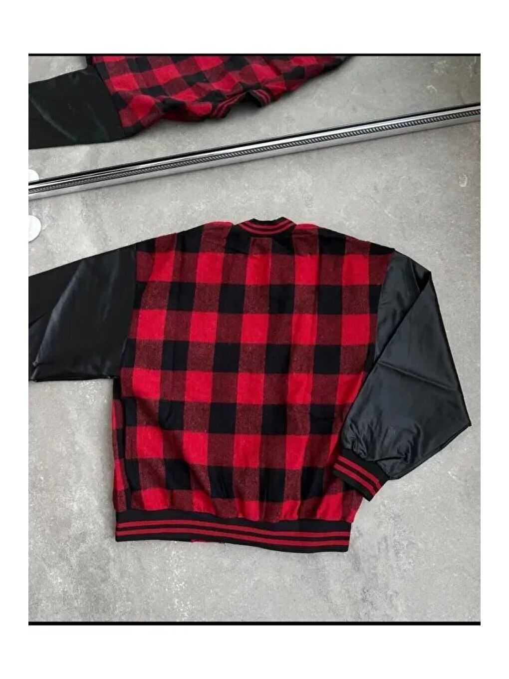 Erkek Pötikare Desen Nakışlı Kolej Ceket - Kırmızı-3