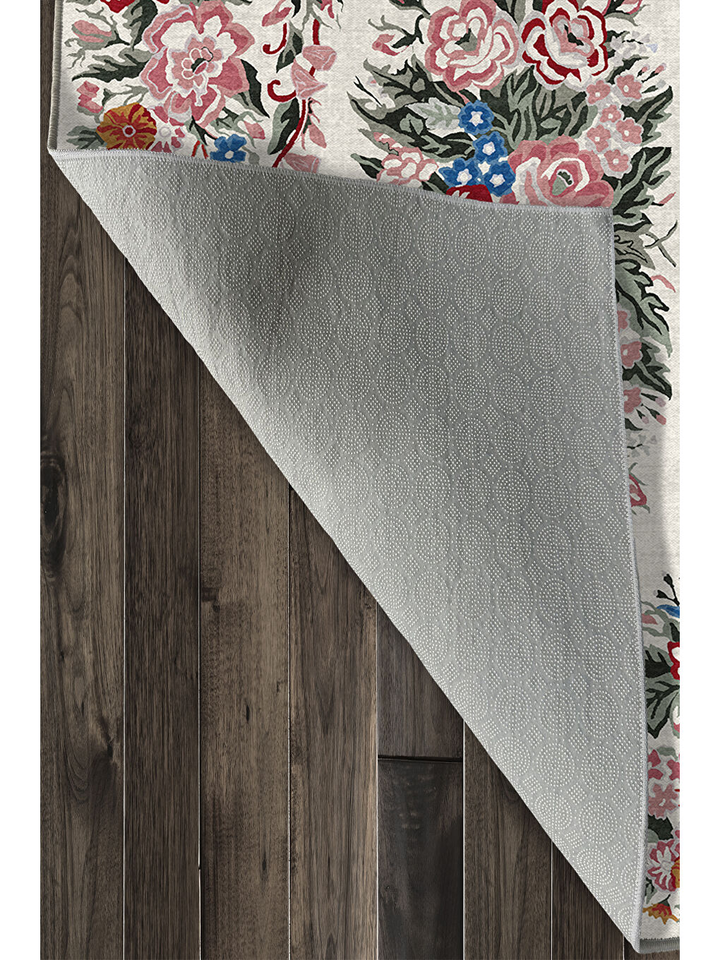 Beyaz Dekoratif Özel Tasarım Yıkanabilir İnce Kaymaz Tabanlı Modern Halı KECE FR47-4