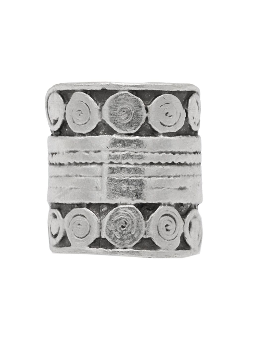 Gri Kadın Antik Gümüş Kaplama Ayarlanabilir Bohem Yüzük-1