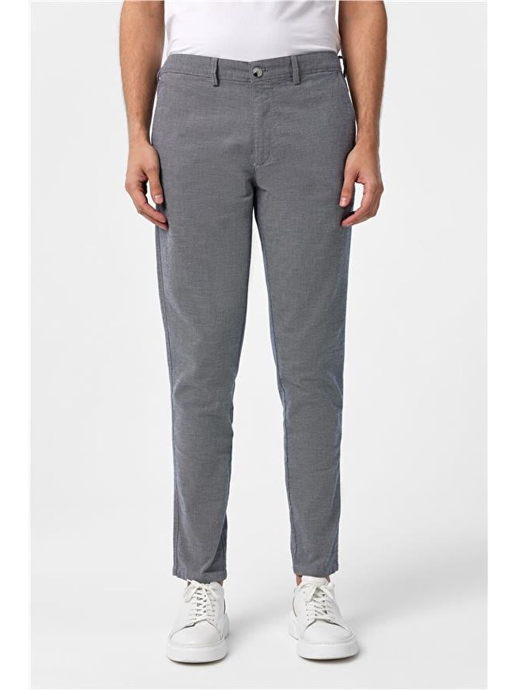 Lacivert Slim Armürlü Pantolon-1