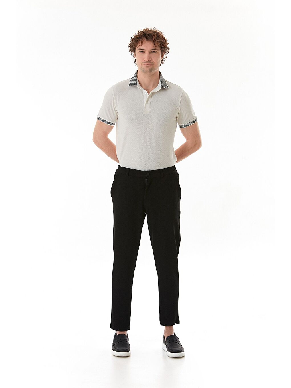 Siyah Waffle Kumaş Cepli Jogger Pantolon