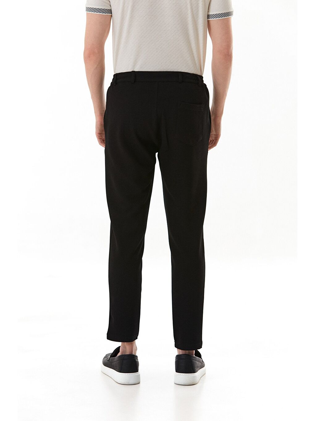 Siyah Waffle Kumaş Cepli Jogger Pantolon-4