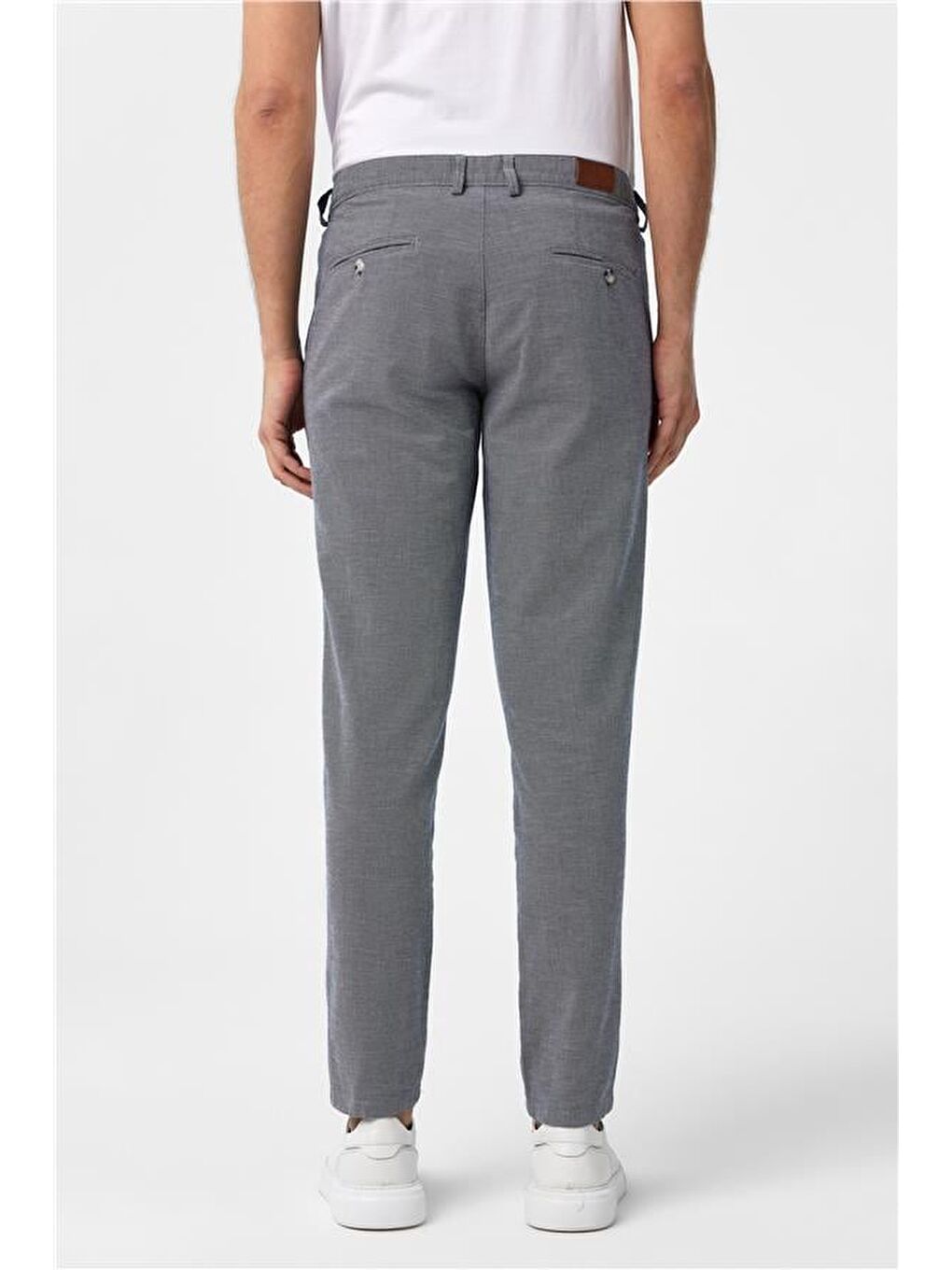 Lacivert Slim Armürlü Pantolon-5