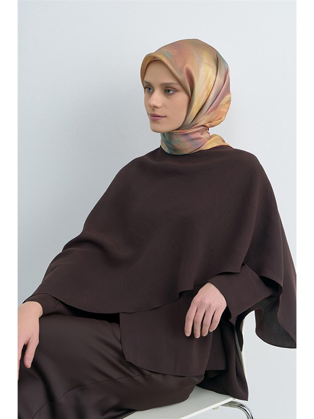 Turuncu Saf İpek Twill Eşarp 9513D 88-1