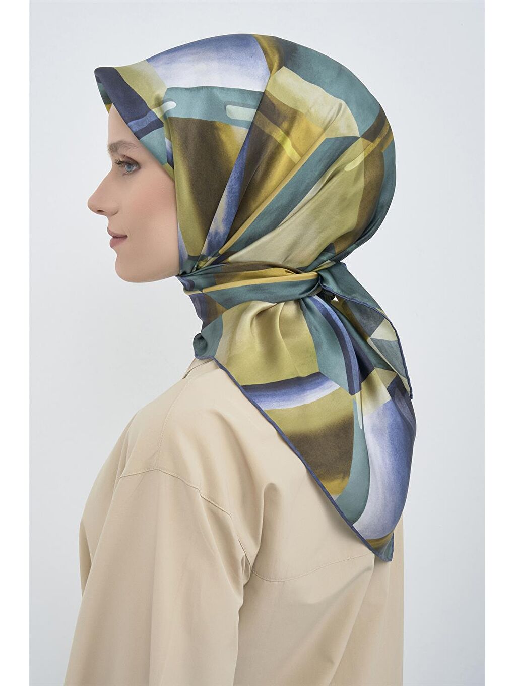 Yeşil Saf İpek Twill Eşarp 9510D 81-3