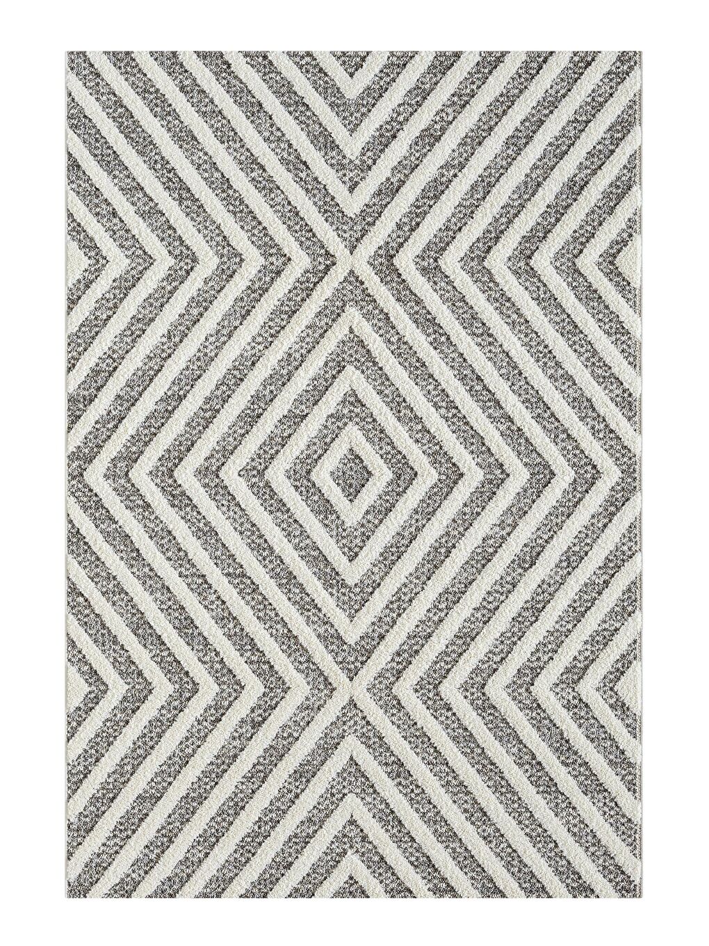 Ekru Sevilla 5506 Bukle Yumuşak Örgü Modern Dokuma Halı-80x150 cm-4