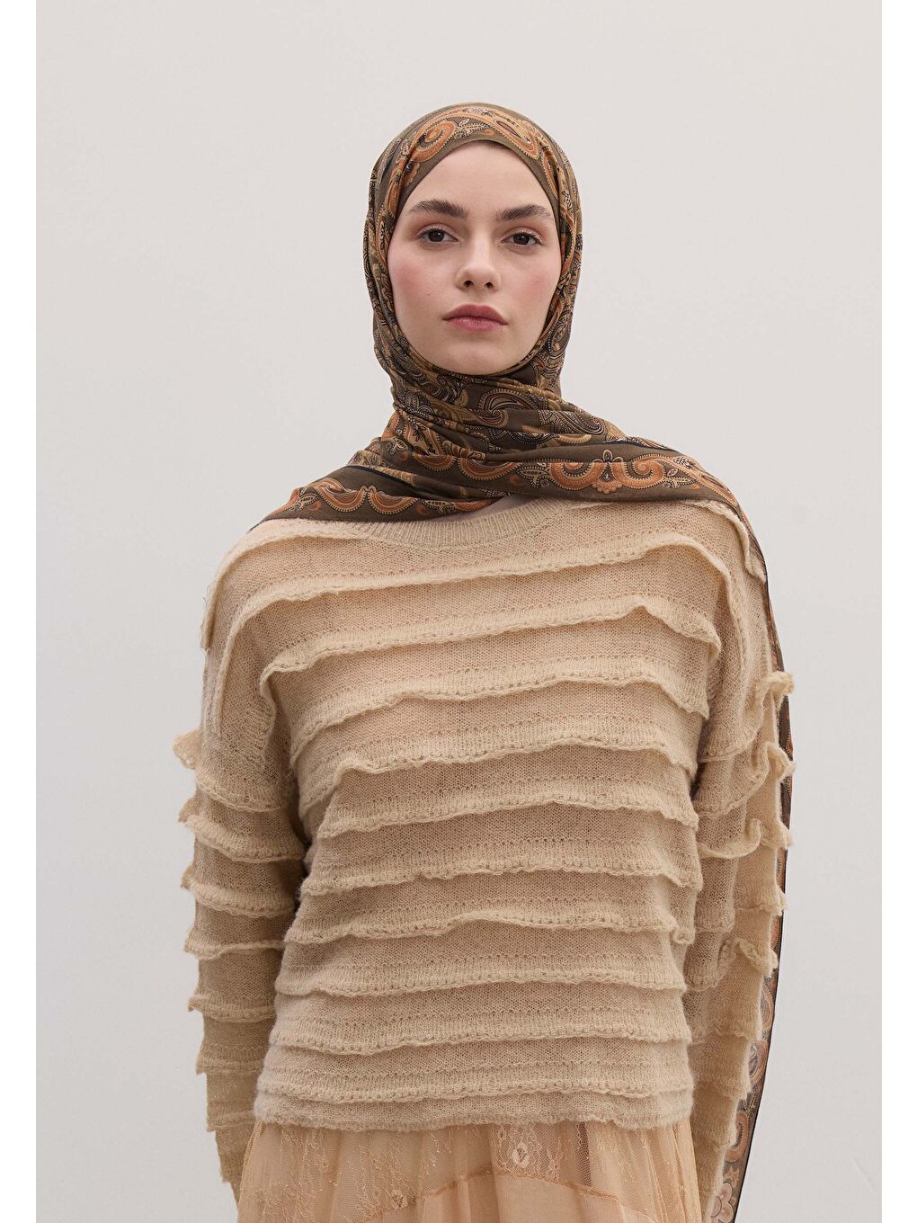 Karışık Eva Desen Şal Bisküvi-3