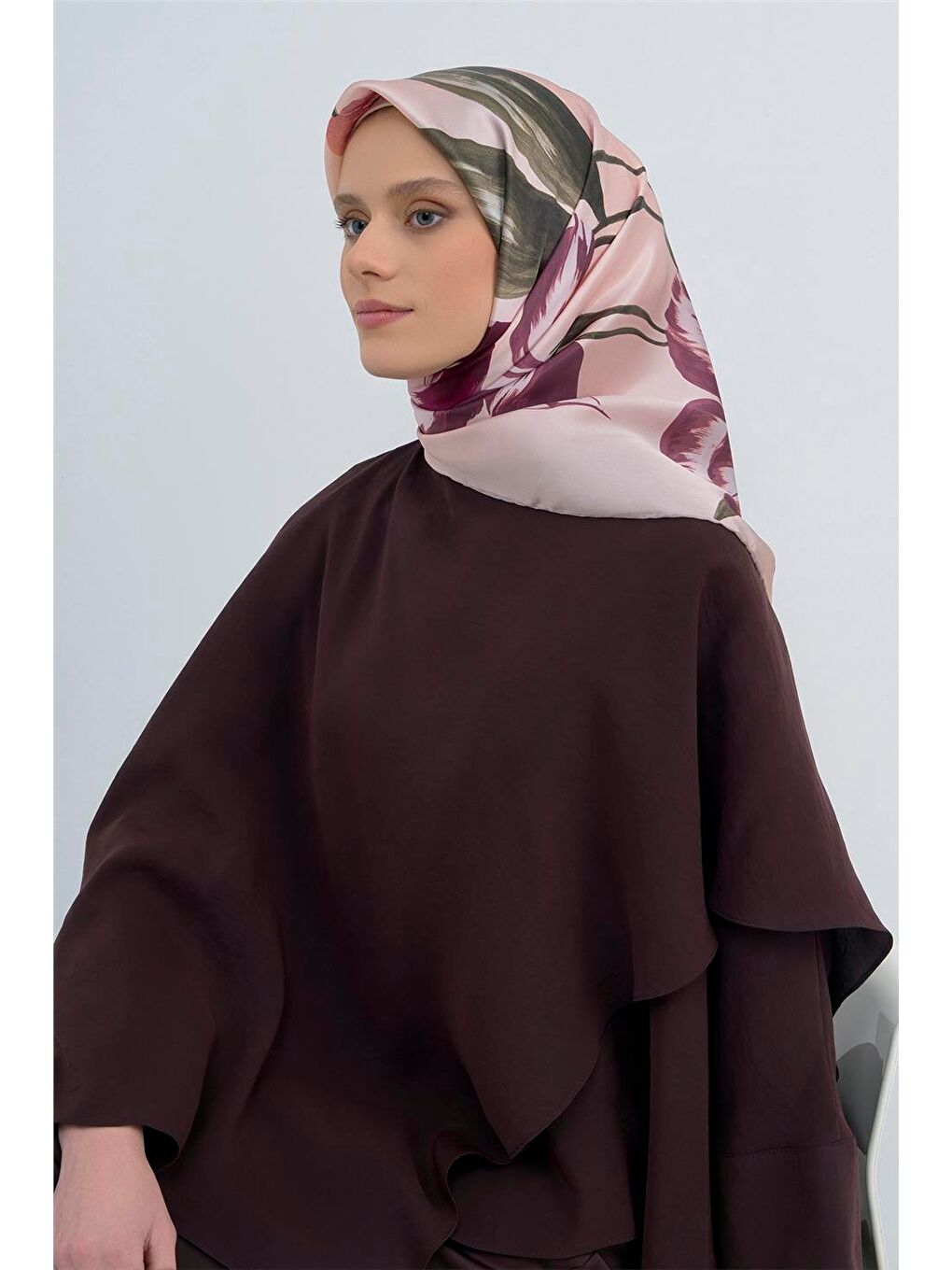 Pembe Saf İpek Sura Eşarp 9506D 33-1