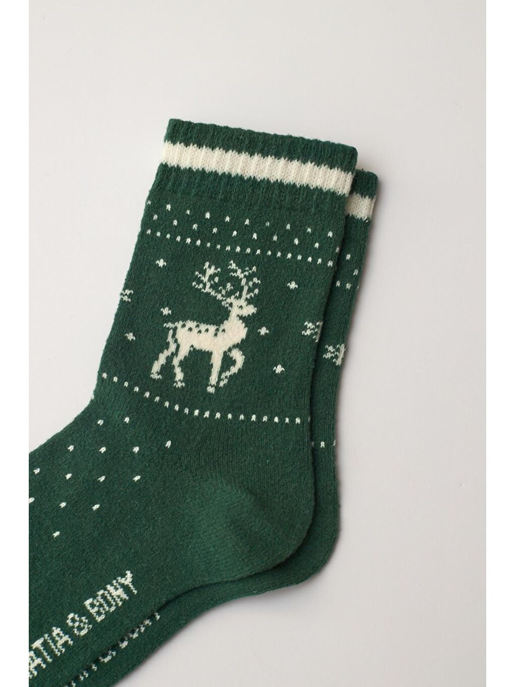 Kadın Yılbaşı Temalı Soket Çorap Yeşil-2