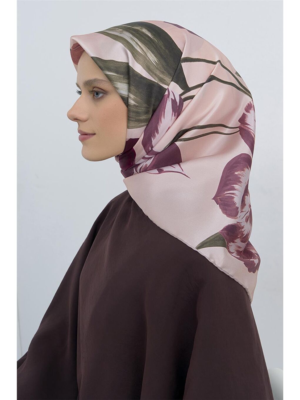 Pembe Saf İpek Sura Eşarp 9506D 33-2