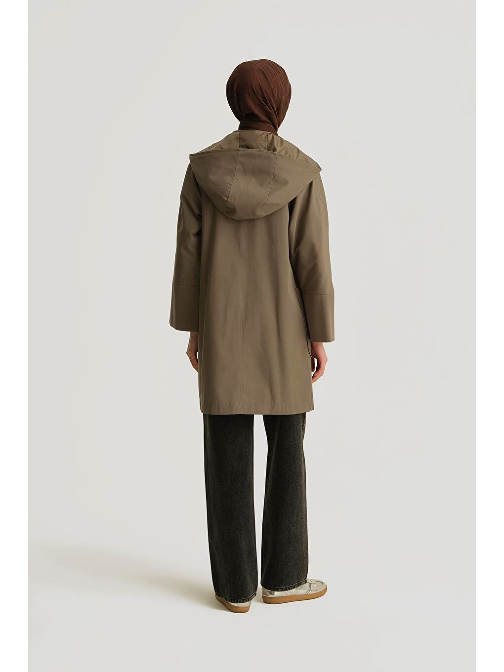 Kapüşonlu Kruvaze Kap 25Y7814 Haki-3