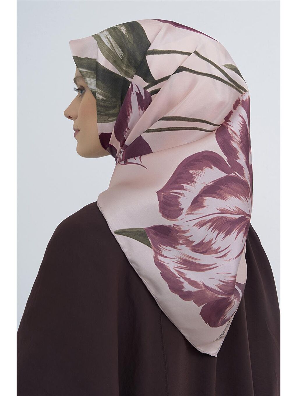 Pembe Saf İpek Sura Eşarp 9506D 33-3