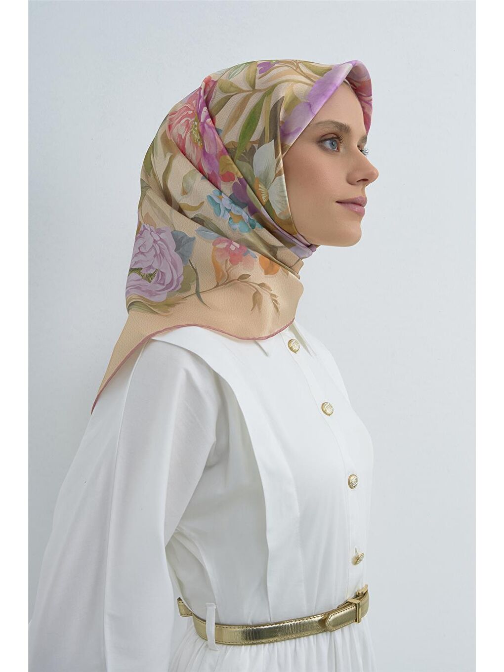 Turuncu Saf İpek Twill Eşarp 9516D 31-1