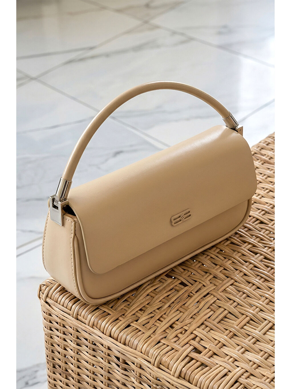 Premium İnce Askılı Baget Çanta 930414 Bej-1