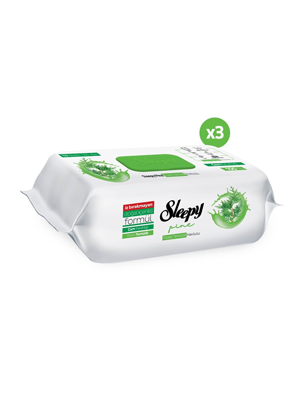Pine Yüzey Temizlik Havlusu&Mendili Çam Ferahlığı 3x100 (300 Yaprak)-1