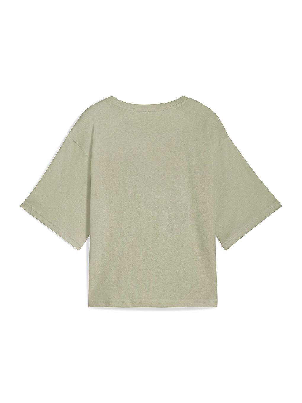 Essentials Cropped No 1 Logo Kadın Gri Tişört-1