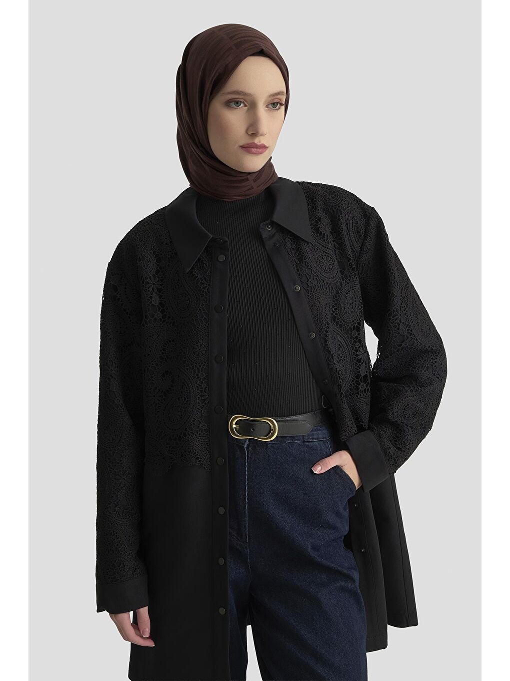 Dantel Allerli Kap 25K7924 Siyah-1