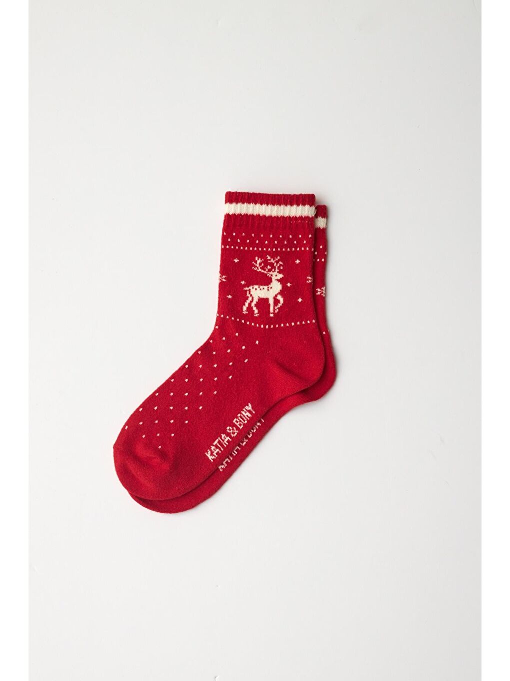 Kadın Yılbaşı Temalı Soket Çorap Kırmızı-1