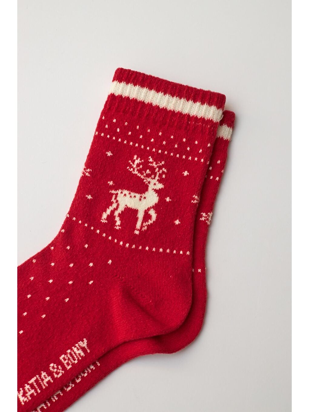 Kadın Yılbaşı Temalı Soket Çorap Kırmızı-2