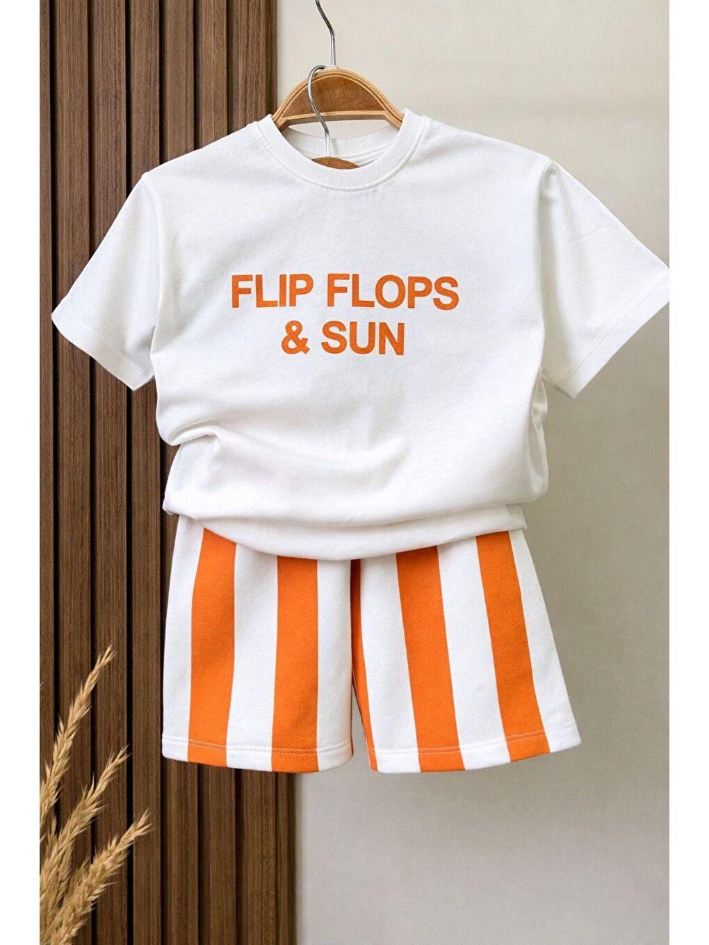 Karışık Erkek Çocuk Pamuklu Beyaz Slogan Baskılı T-Shirt Şort Takım-2