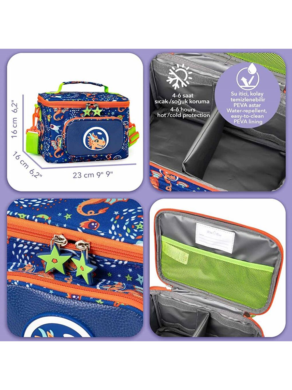 Lacivert Isı Yalıtımlı Beslenme Çantası Ponix-5