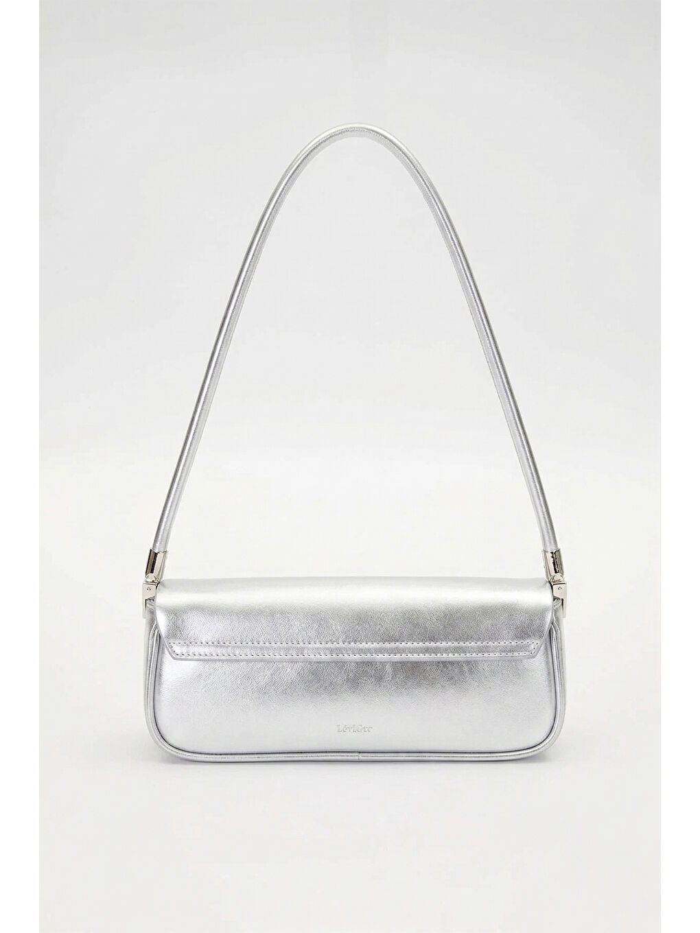 Gri İnce Askılı Baget Çanta 930414 Hologram Gümüş-2